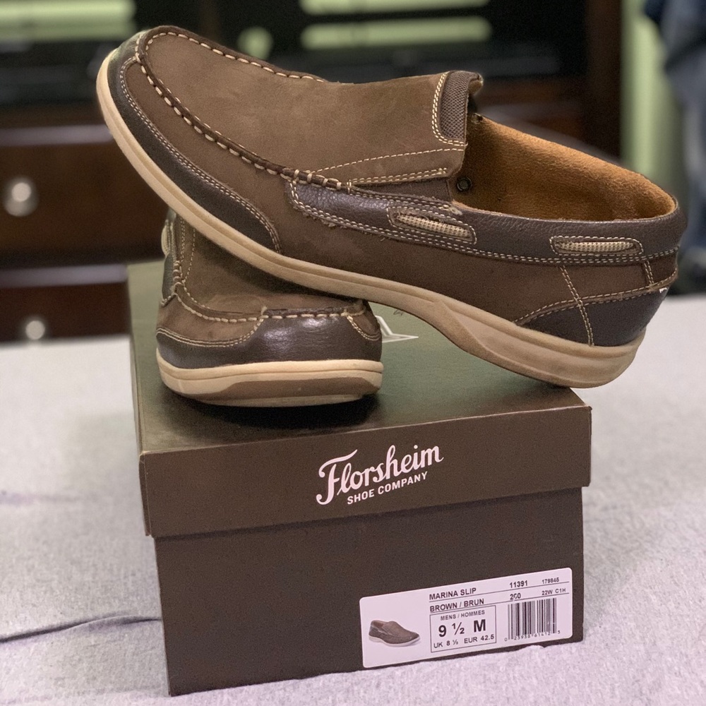 Florsheim Slip-on Brown Suede Shoes Men’s 9.5